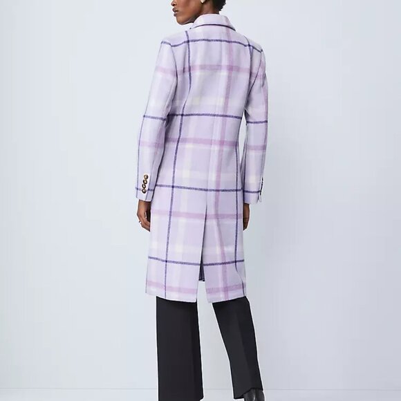 NWT Ann Taylor Plaid Chesterfield Coat - Picture 3 of 6
